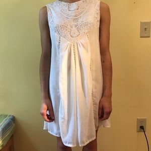 White lace swing dress